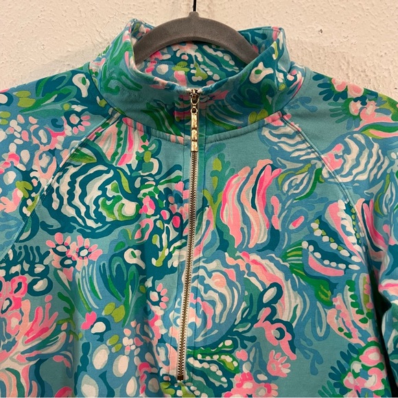 Lilly Pulitzer Ronan crop pullover Aqua La Vista - Picture 4 of 8